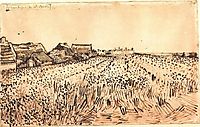 View of Saintes-Maries with Cemetery, 1888, vangogh