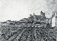 View of Saintes-Maries with Church and Ramparts , 1888, vangogh