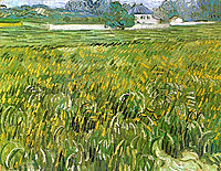Wheat Field at Auvers with White House , 1890, vangogh