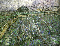 Wheat Field in Rain, 1889, vangogh
