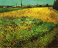 Wheat Field with the Alpilles Foothills in the Background , 1888, vangogh