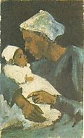 Woman Sien with Baby on her Lap, Half-Figure, 1882, vangogh
