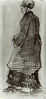 Woman with Hat, Coat and Pleated Dress, 1882, vangogh