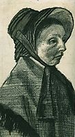 Woman with Hat, Head, 1882, vangogh
