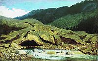 Landscape with a Rock and Stream, 1867, vasilyev