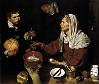 Old Woman Frying Eggs, 1618, velazquez