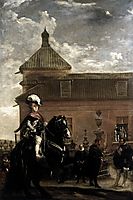 Prince Baltasar Carlos with the Count-Duke of Olivares at the Royal Mews, 1636, velazquez