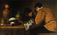 Two Young Men Eating At A Humble Table, c.1622, velazquez