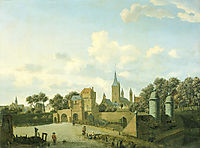 The church of St. Severin in Cologne in a fictive setting, 1672, veldeadriaen