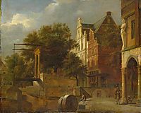 Cityscape with Drawbridge, 1672, veldeadriaen