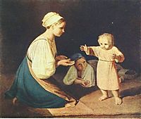 First Steps (Peasant Woman with child), venetsianov