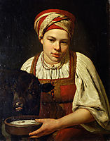 A Peasant Girl with a Calf, venetsianov