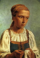 A Peasant Girl with  Embroidery, venetsianov