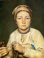 A Peasant Woman, Combing Flax (Anisia), 1822, venetsianov