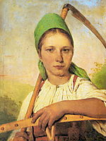 A Peasant Woman with Scythe and Rake, 1824, venetsianov