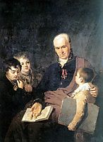 Portrait of K. I. Golovachevsky and the Younger Pupils of the Academy, 1811, venetsianov