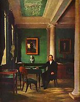 Portrait of the State Chancellor of the Internal Affairs, Prince Victor Pavlovich Kochubey in his Study, venetsianov