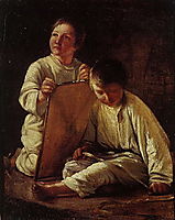 Two Peasant Boy with a kite, venetsianov