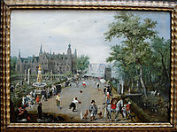 A Game of Handball with Country Palace in Background, 1614, venne