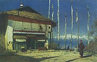 Buddhist temple in Darjeeling. Sikkim, 1874, vereshchagin