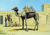 Camel in the courtyard of caravanserai, 1870, vereshchagin