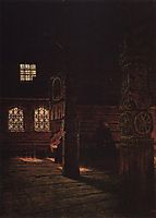 Interior of the Wooden Church of St. Peter and St. Paul in Puchug, 1894, vereshchagin