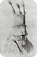 Kyrgyz-bride outfit with a headdress covering the face, vereshchagin