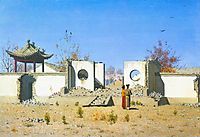 The ruins of the Chinese shrine. Ak-Kent, 1870, vereshchagin