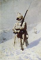 Soldiers in the snow, 1878, vereshchagin
