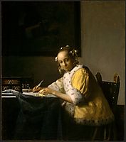 A lady writing , c.1666, vermeer