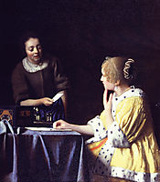 Mistress and maid, 1666-1667, vermeer