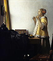Woman with a pearl necklace, ~1660-1665, vermeer