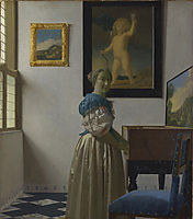 A Young Woman standing at a Virginal, 1670-1673, vermeer