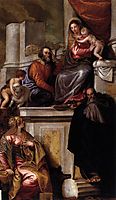 Holy Family with Sts Anthony Abbot, Catherine and the Infant John the Baptist, 1551, veronese