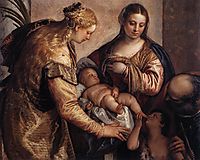 Holy Family with St Barbara and the Infant St John, 1570, veronese