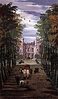 Landscape with Villa and Carriages (detail), 1560-61, veronese