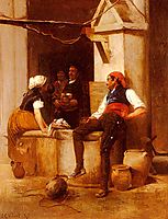 Chatting by the Fountain, vibert