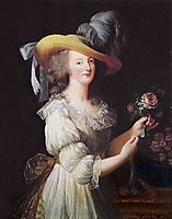 Marie Antoinette in a Muslin dress, 1783, vigeelebrun
