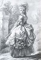 Marie Antoinette walking in a garden, vigeelebrun