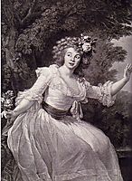 Portrait of French actress Louise Rosalie Dugazon , 1787, vigeelebrun
