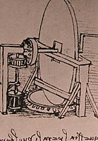 Design for a machine for grinding convex lenses, c.1500, vinci
