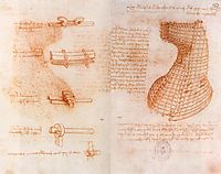 Double manuscript page on the Sforza monument (Casting mold of the head and neck), c.1493, vinci