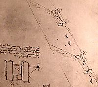 Drawing of locks on a river, c.1500, vinci