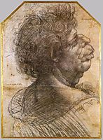 Grotesque head, 1500-1505, vinci