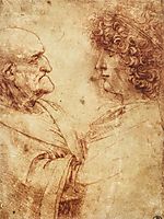 Heads of an old man and a youth, 1495-1500, vinci