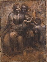 Madonna and Child with Saint Anne and the Young Saint John, 1507-1508, vinci