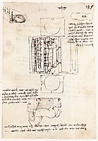Manuscript page on the Sforza monument, c.1493, vinci