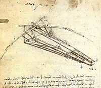 One of Leonardo da Vinci-s designs for an Ornithopter, c.1489, vinci