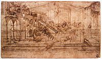 Perspectival study of the Adoration of the Magi, 1481, vinci