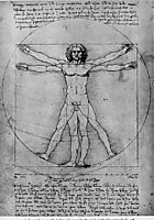 The proportions of the human figure (The Vitruvian Man), 1492, vinci